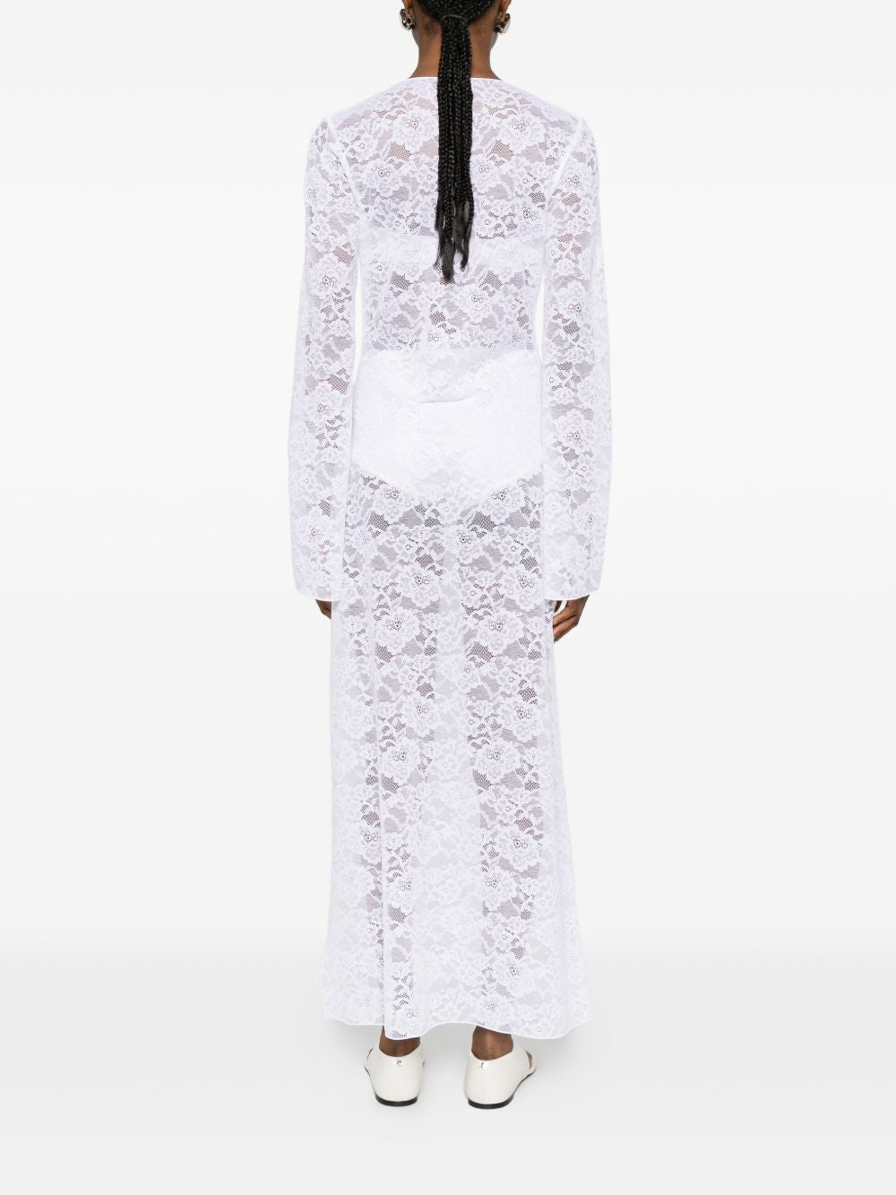 Abito maxi in pizzo in bianco Oséree - donna 