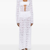 Abito maxi in pizzo in bianco Oséree - donna 