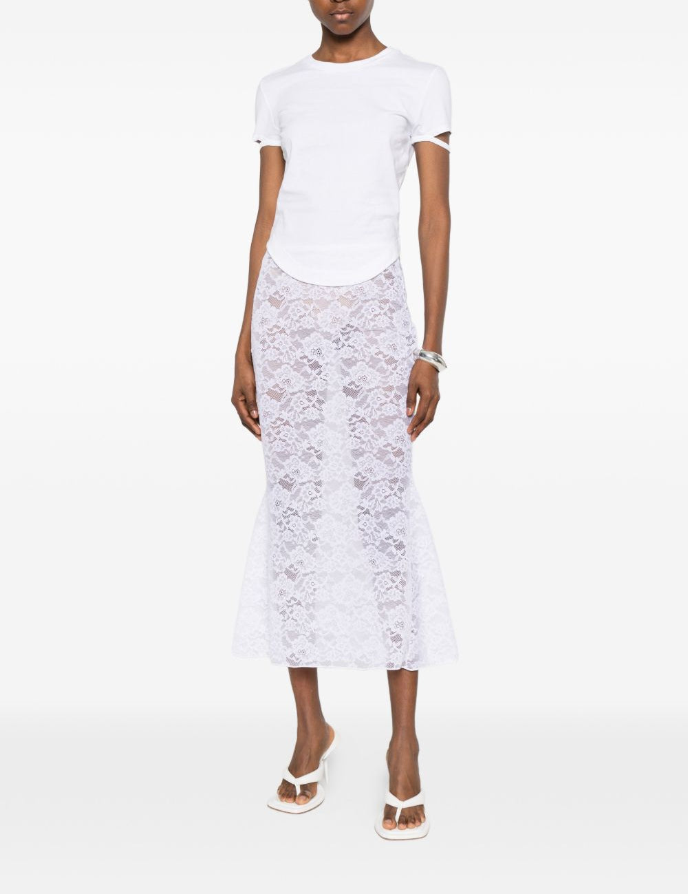 Gonna midi in pizzo in bianco Oséree - donna 
