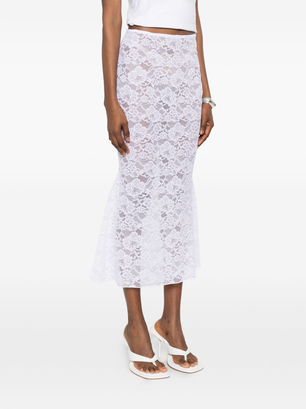 Gonna midi in pizzo in bianco Oséree - donna 