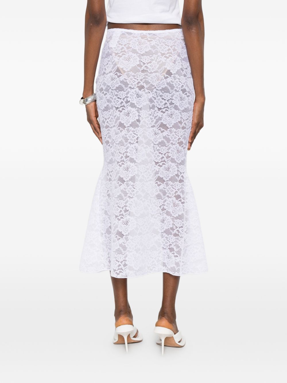 Gonna midi in pizzo in bianco Oséree - donna 