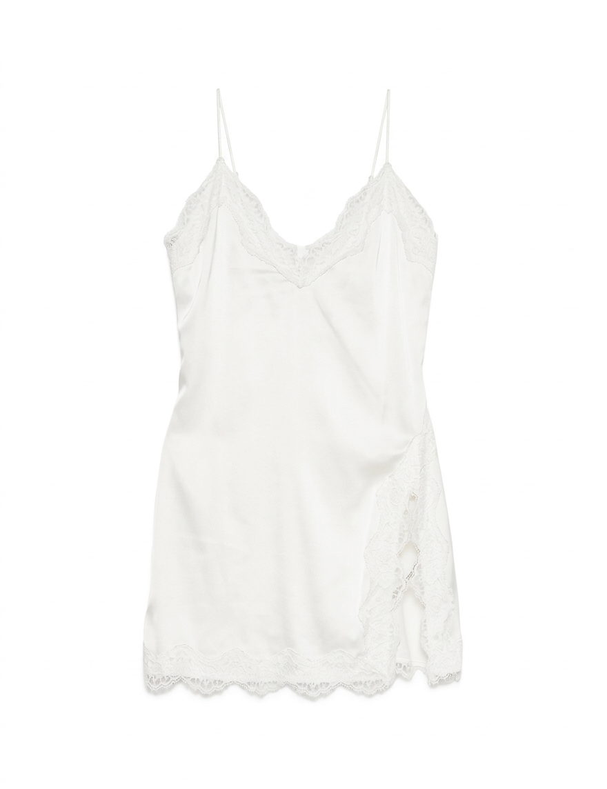 Miniabito con bordo in pizzo in bianco Oséree - donna 