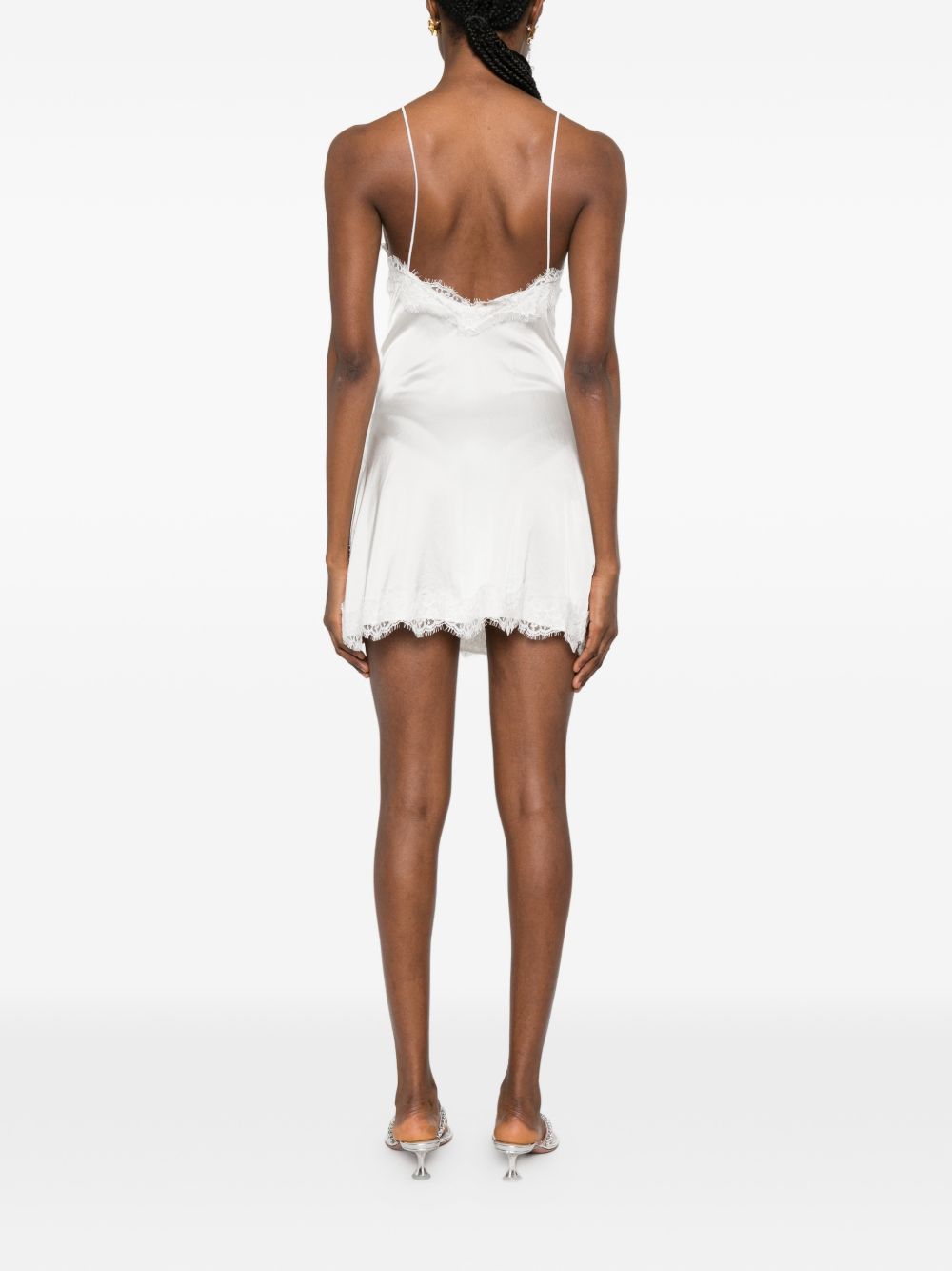 Miniabito con bordo in pizzo in bianco Oséree - donna 