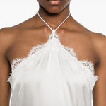 Abito con scollo all'ascolto e bordi in pizzo in bianco Oséree - donna 