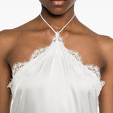 Abito con scollo all'ascolto e bordi in pizzo in bianco Oséree - donna 