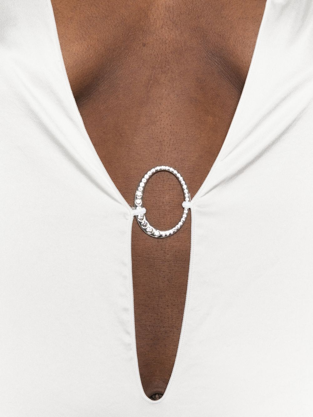 Miniabito con finiture di piume in bianco Oséree - donna 