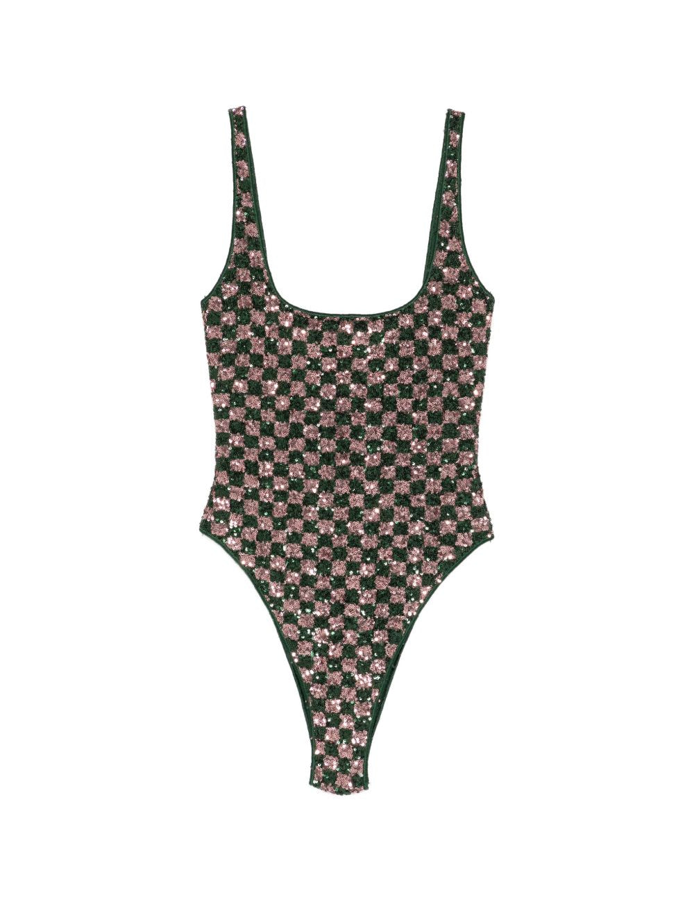 Costume da bagno con paillettes in verde e rosa Oséree - donna 