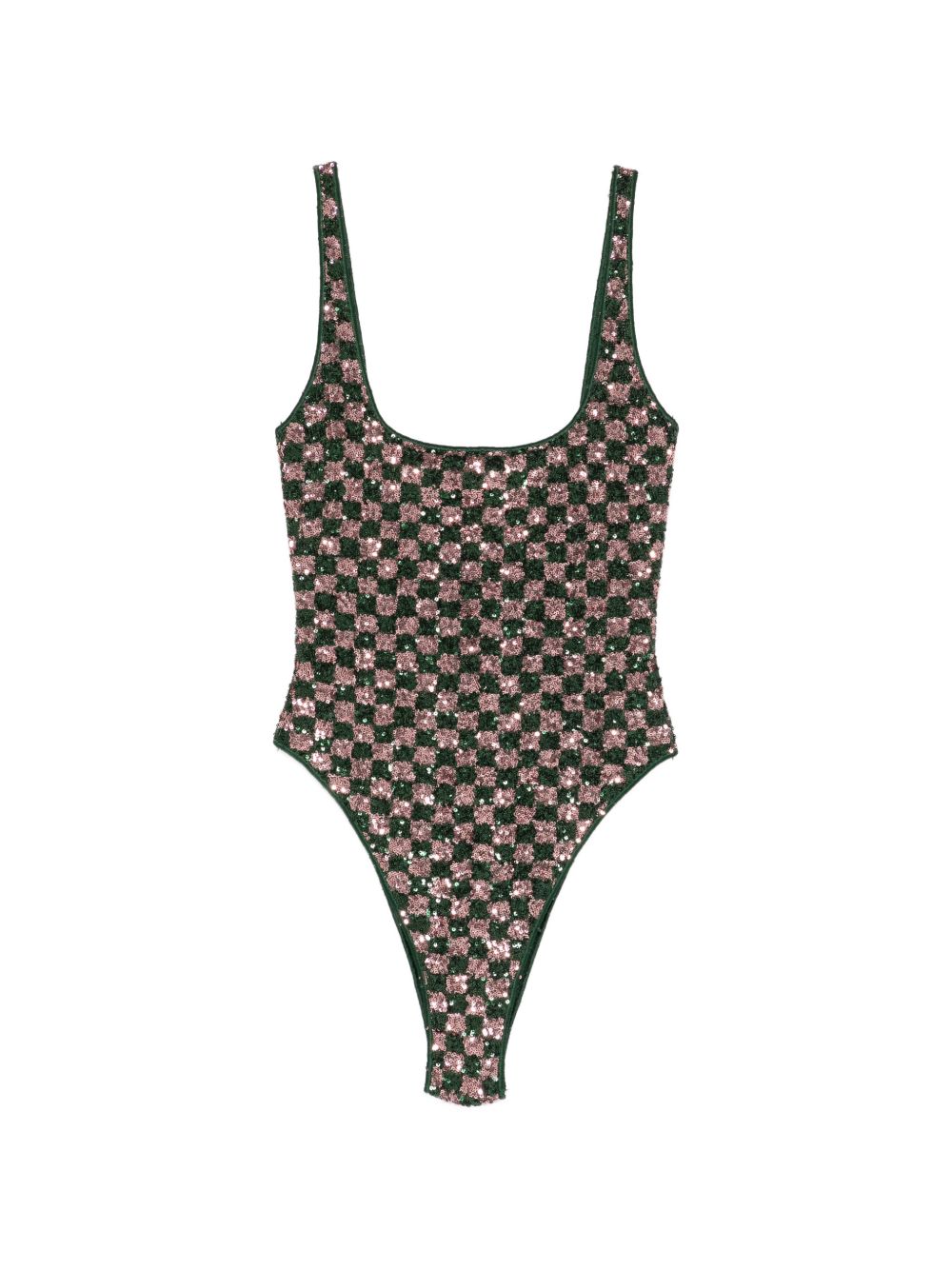 Costume da bagno con paillettes in verde e rosa Oséree - donna 