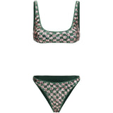 Bikini con paillettes in verde e rosa Oséree - donna 