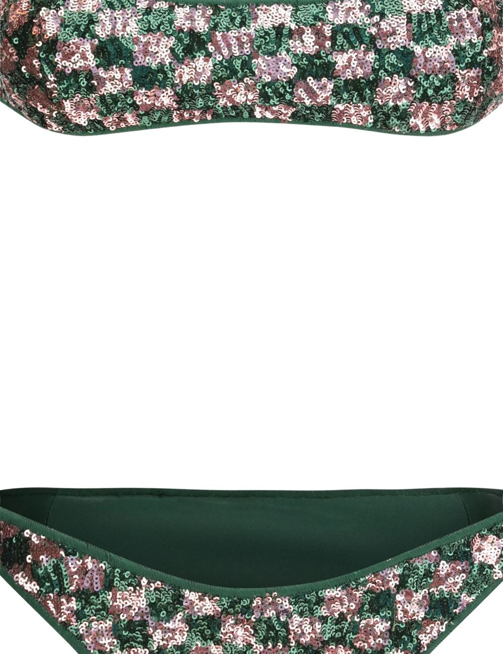 Bikini con paillettes in verde e rosa Oséree - donna 