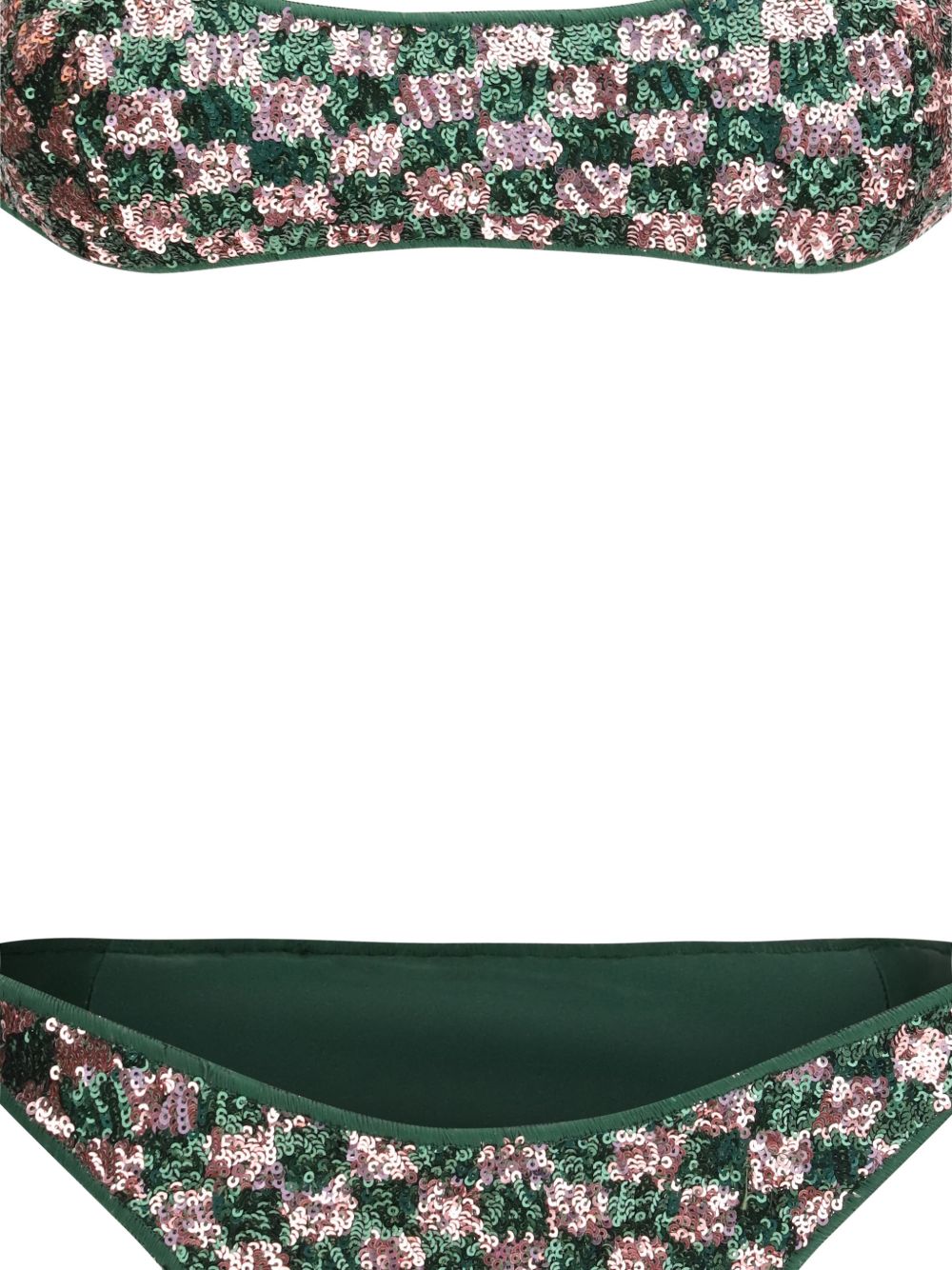 Bikini con paillettes in verde e rosa Oséree - donna 