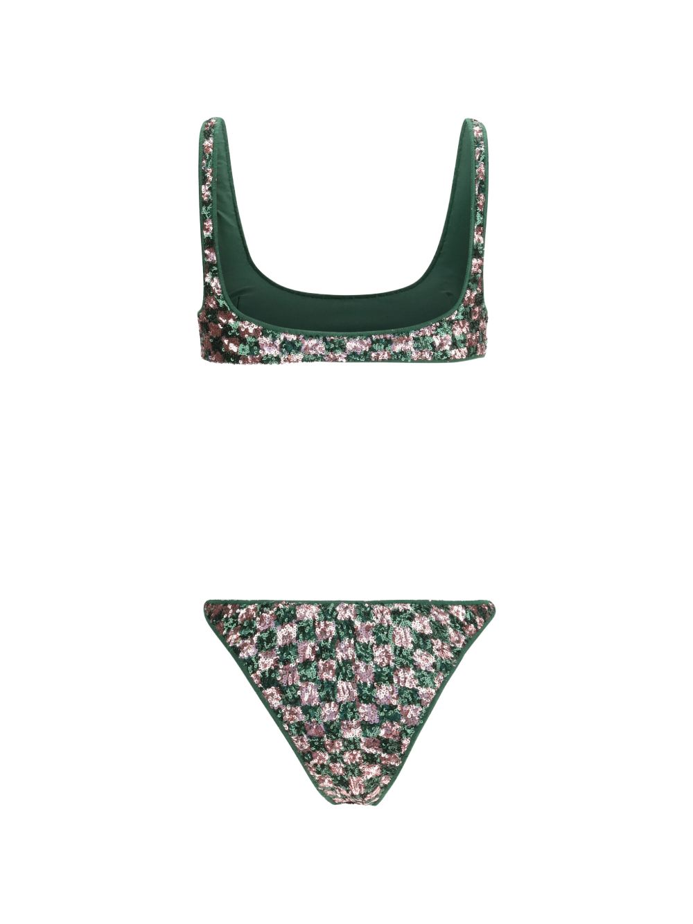 Bikini con paillettes in verde e rosa Oséree - donna 