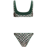 Bikini con paillettes in verde e rosa Oséree - donna 