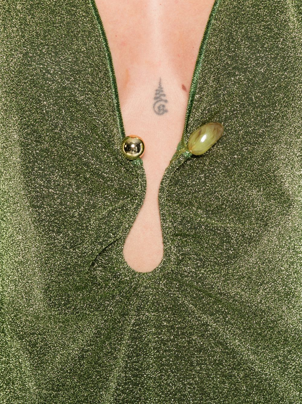 Abito corto con decorazione in verde Oséree - donna 