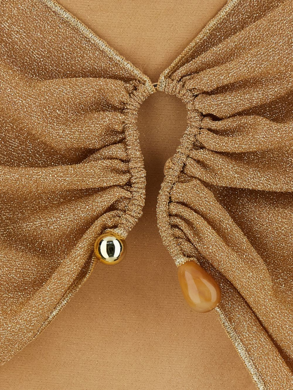 Minigonna asimmetrica Lumière in oro Oséree - donna 