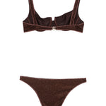 Bikini con glitter in marrone Oséree - donna 