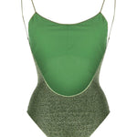 Costume da bagno con spalline sottili in verde Oséree - donna 