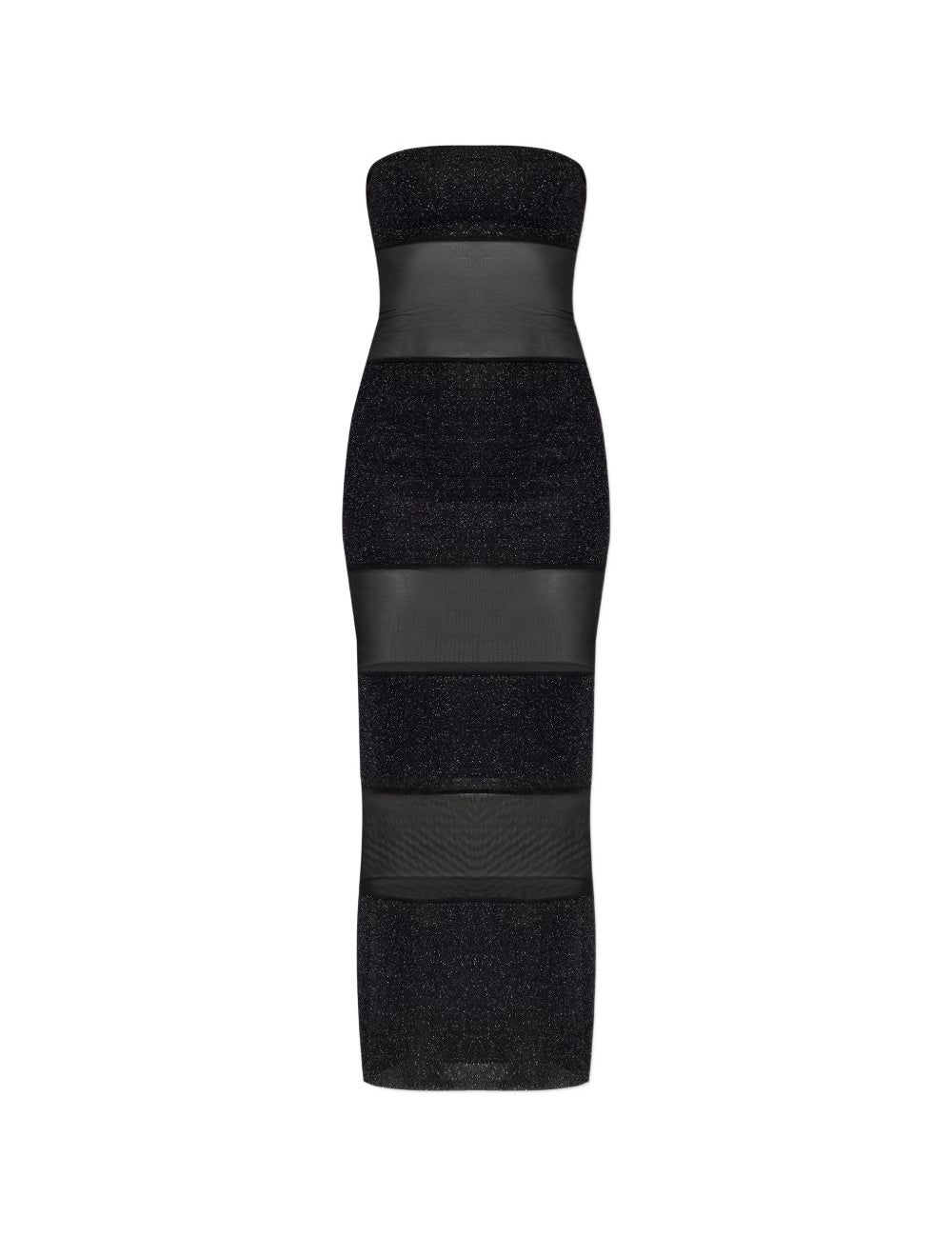 Abito lungo senza spalline con inserti in nero Oséree - donna 