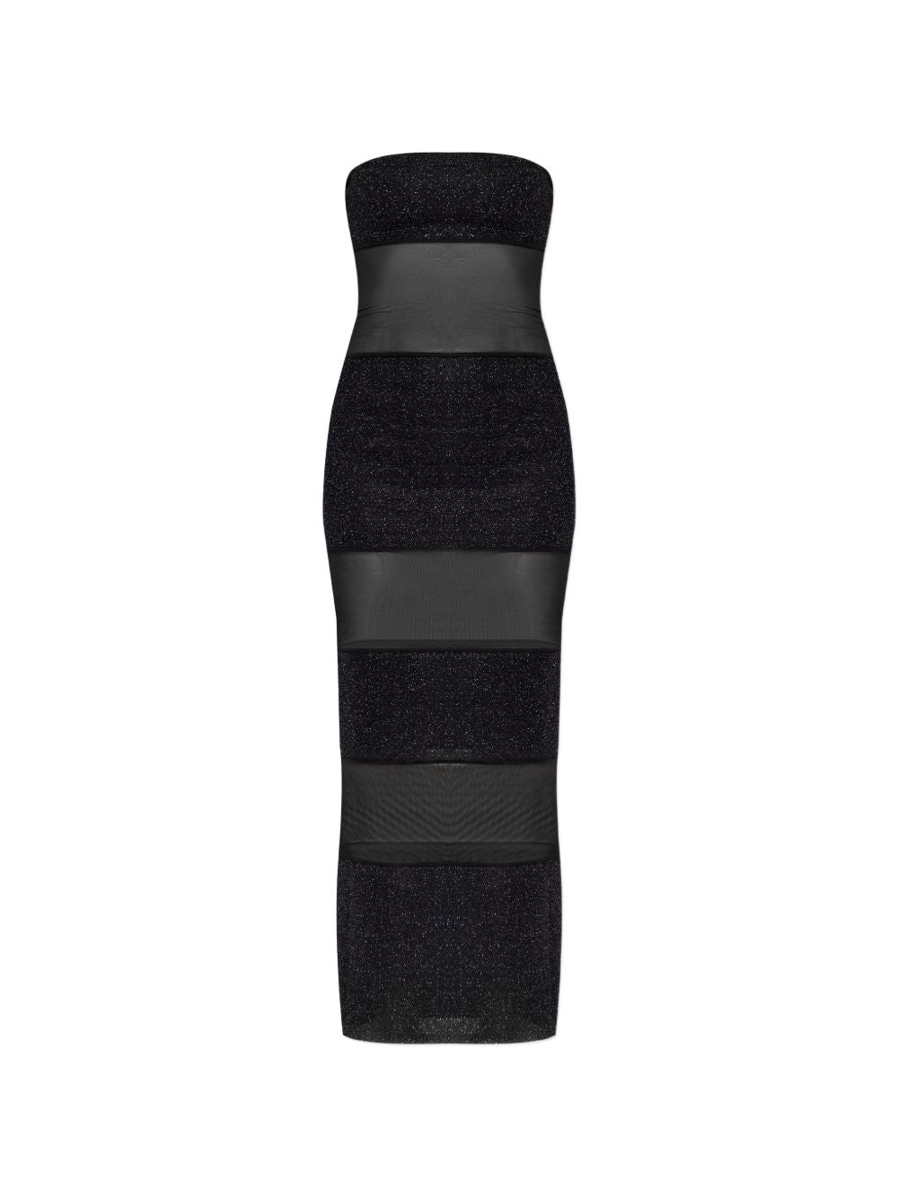 Abito lungo senza spalline con inserti in nero Oséree - donna 