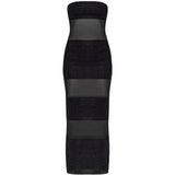 Abito lungo senza spalline con inserti in nero Oséree - donna 
