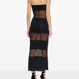 Abito lungo senza spalline con inserti in nero Oséree - donna 