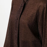 Blusa con bordo di piume in marrone Oséree - donna 