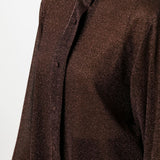 Blusa con bordo di piume in marrone Oséree - donna 
