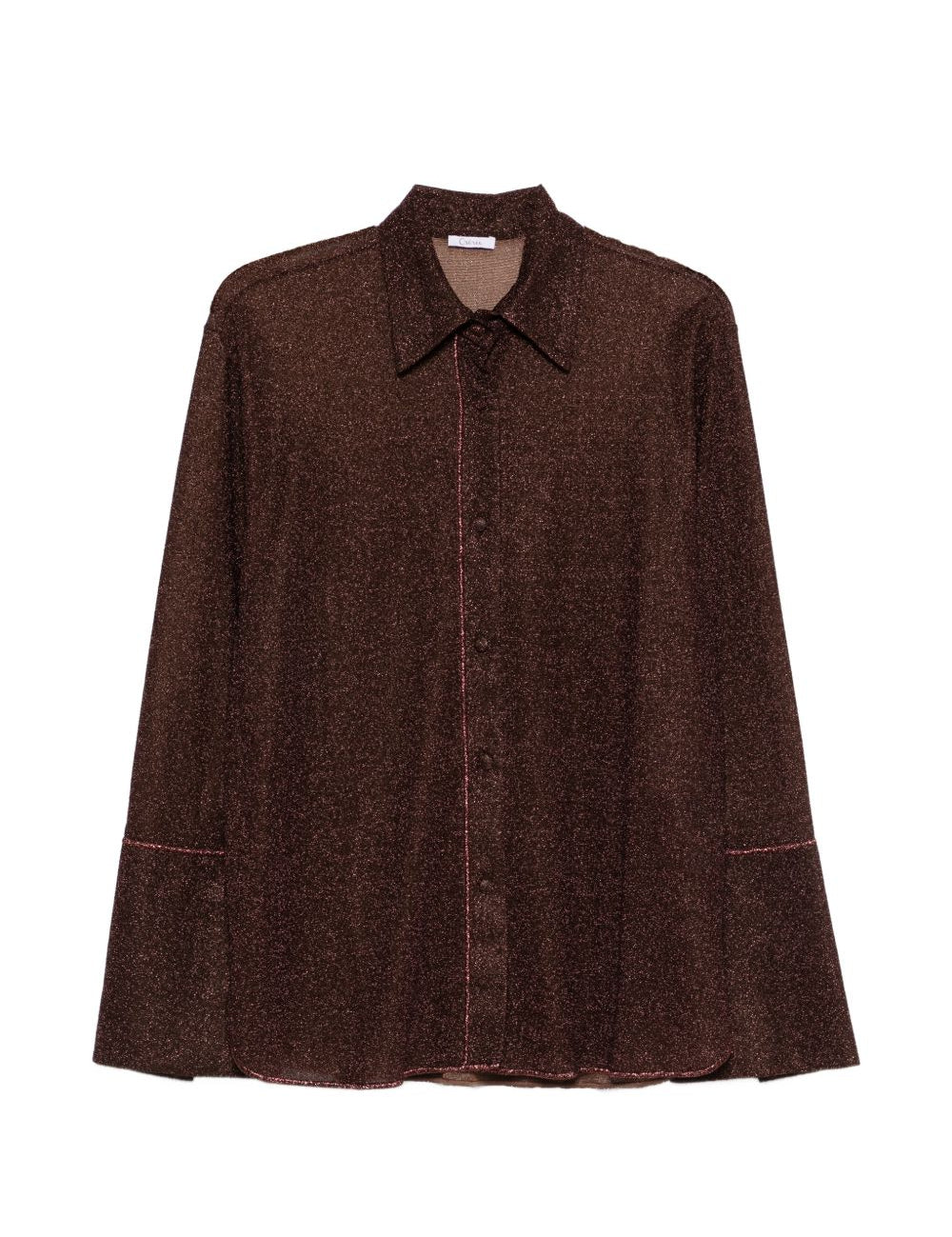 Camicia Lumiere con lurex in marrone Oséree - donna 