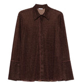 Camicia Lumiere con lurex in marrone Oséree - donna 