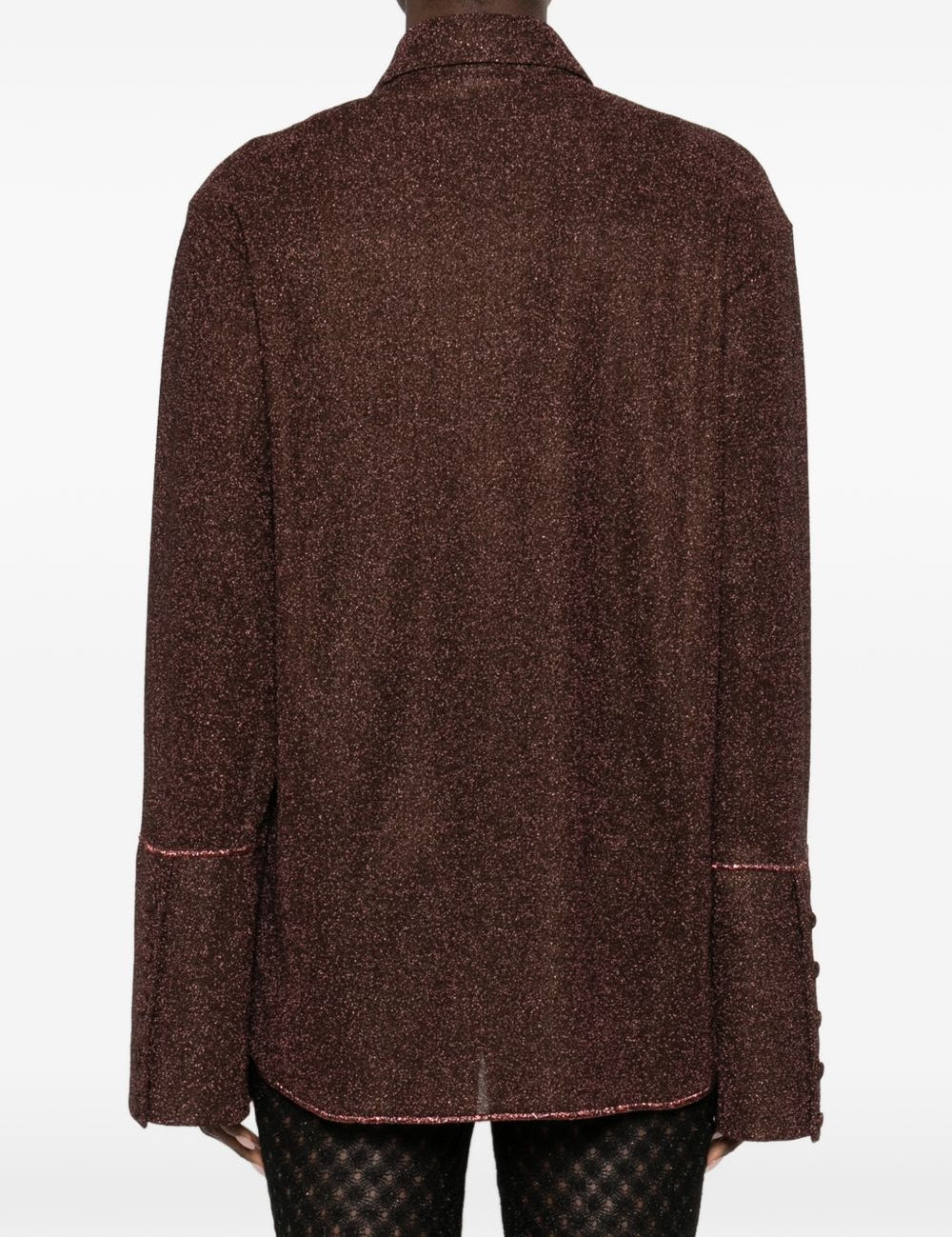 Camicia Lumiere con lurex in marrone Oséree - donna 