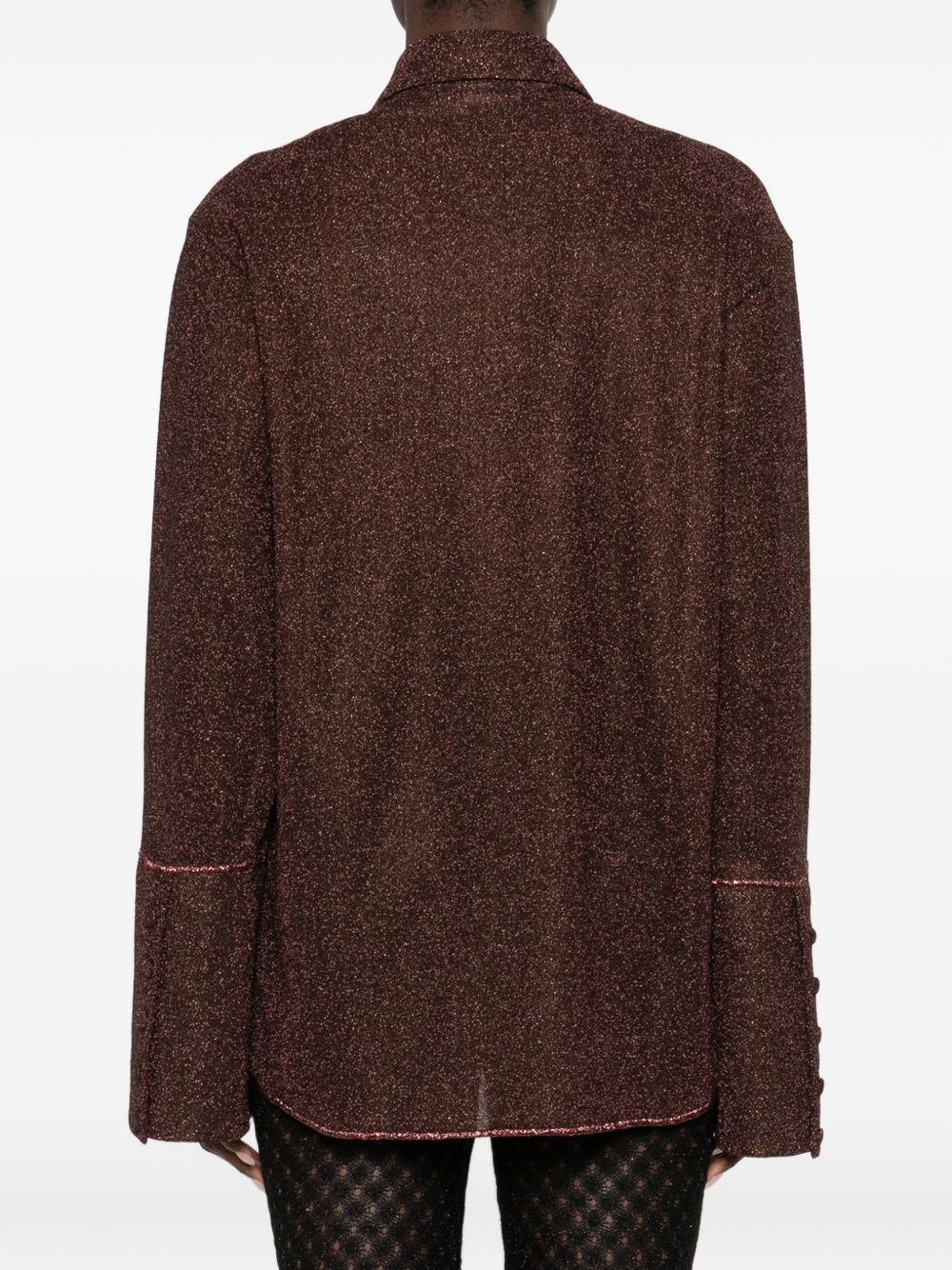 Camicia Lumiere con lurex in marrone Oséree - donna 