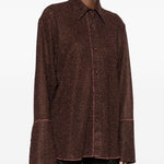 Camicia Lumiere con lurex in marrone Oséree - donna 