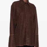 Camicia Lumiere con lurex in marrone Oséree - donna 