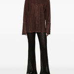 Camicia Lumiere con lurex in marrone Oséree - donna 
