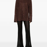 Camicia Lumiere con lurex in marrone Oséree - donna 