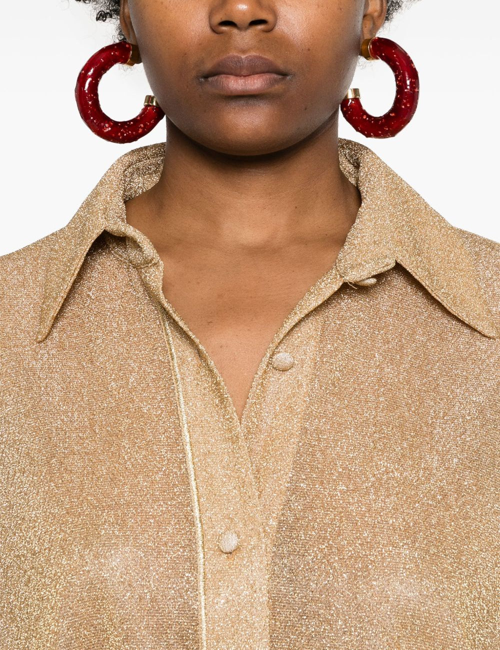 Camicia lamé in oro Oséree - donna 