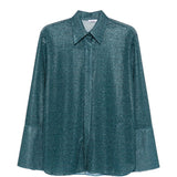 Camicia Lumiere con lurex in blu Oséree - donna 