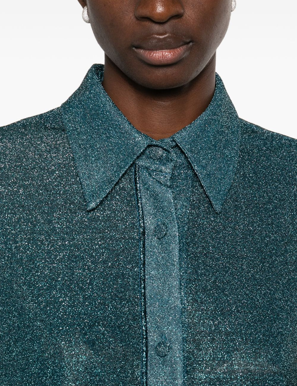 Camicia Lumiere con lurex in blu Oséree - donna 
