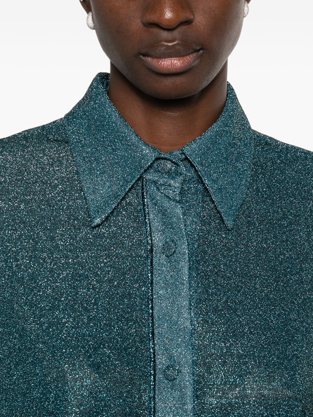 Camicia Lumiere con lurex in blu Oséree - donna 