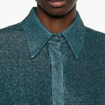 Camicia Lumiere con lurex in blu Oséree - donna 