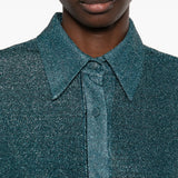Camicia Lumiere con lurex in blu Oséree - donna 