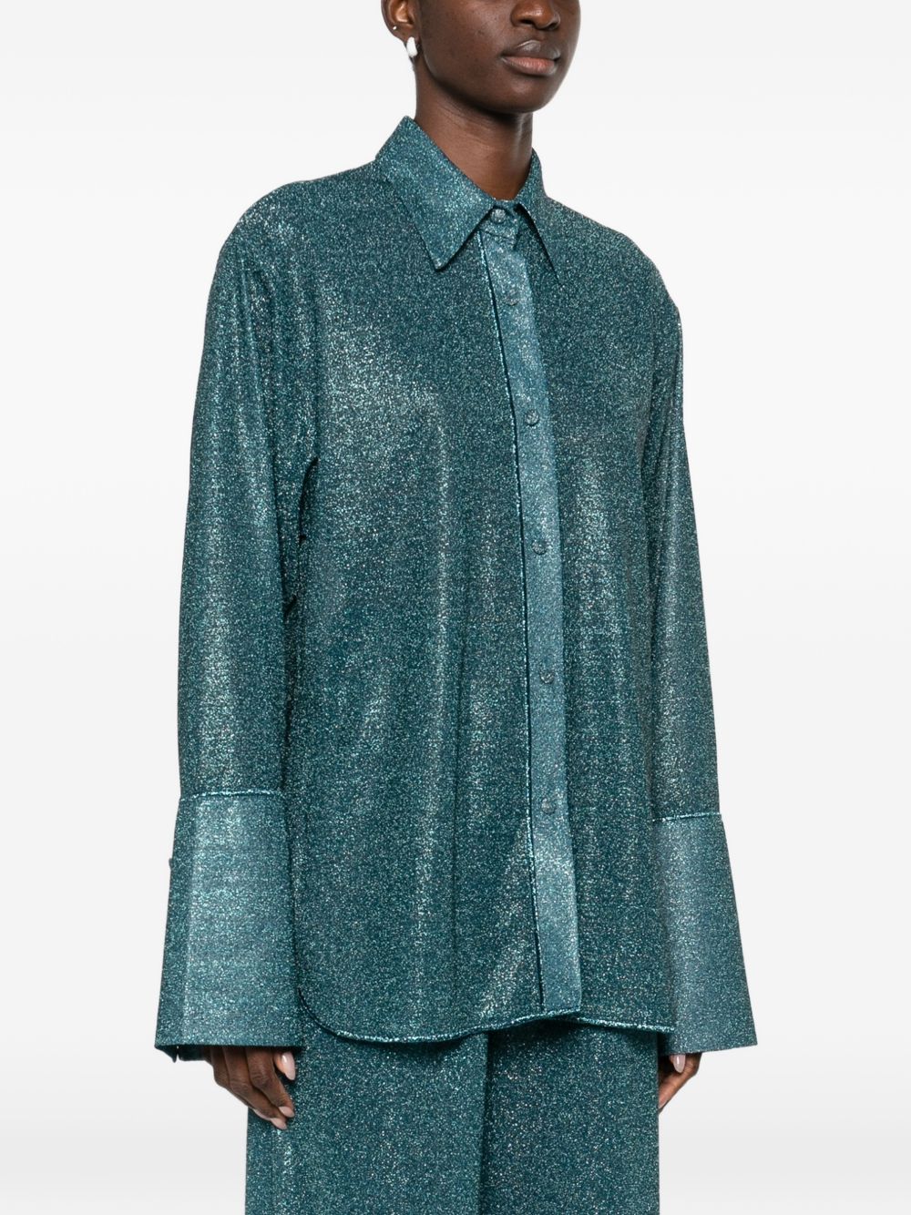Camicia Lumiere con lurex in blu Oséree - donna 