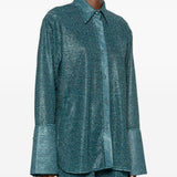 Camicia Lumiere con lurex in blu Oséree - donna 