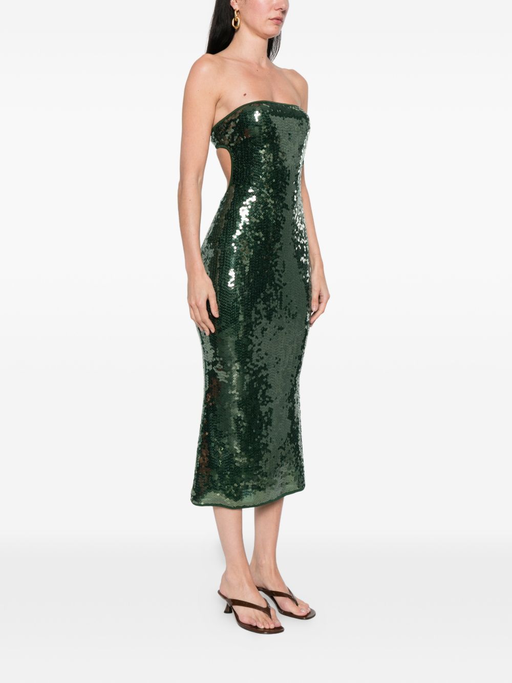 Abito di paillettes in verde Oséree - donna 