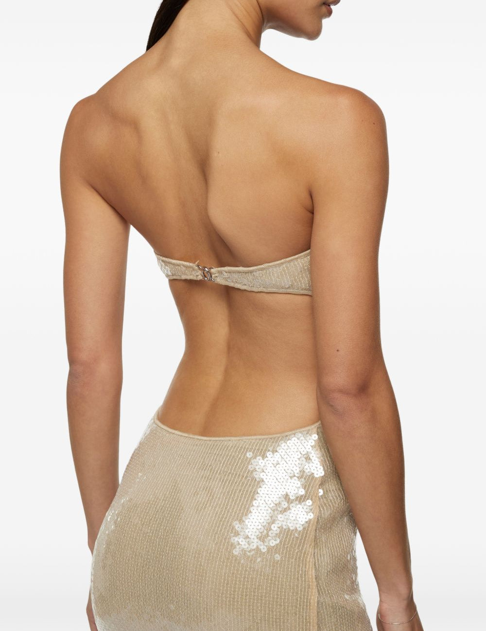 Abito marylin con paillettes in beige Oséree - donna 