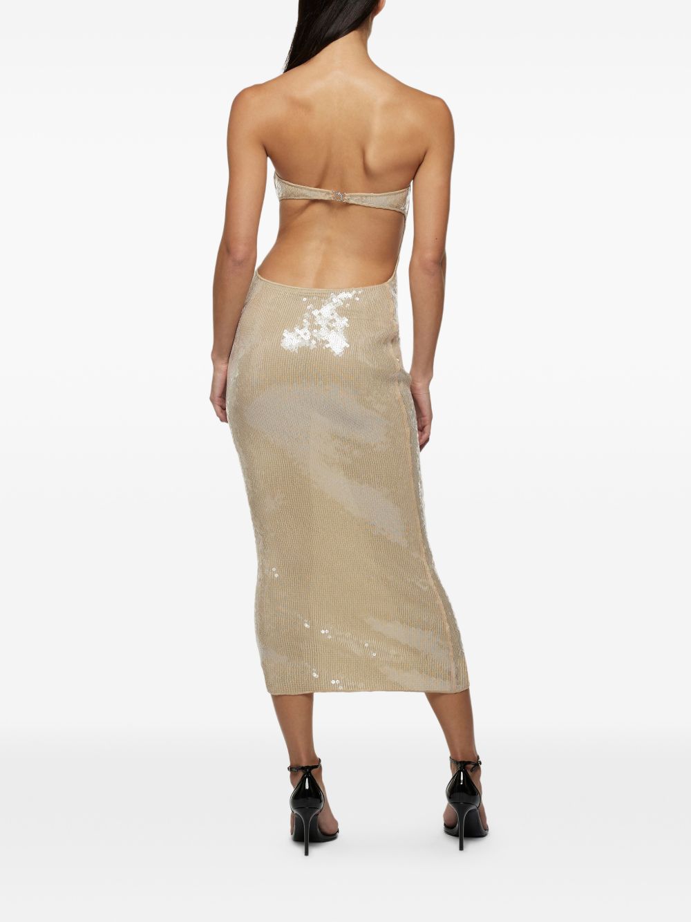 Abito marylin con paillettes in beige Oséree - donna 