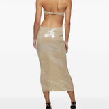 Abito marylin con paillettes in beige Oséree - donna 