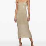 Abito marylin con paillettes in beige Oséree - donna 