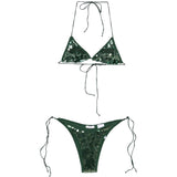 Bikini Marylin con paillettes in verde Oséree - donna 