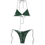 Bikini Marylin con paillettes in verde Oséree - donna 